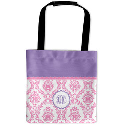 Pink, White & Purple Damask Auto Back Seat Organizer Bag (Personalized)