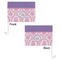 Pink, White & Purple Damask Car Flag - 11" x 8" - Front & Back View