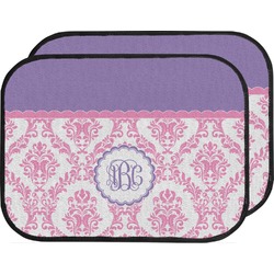 Pink, White & Purple Damask Car Floor Mats (Back Seat) (Personalized)