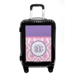 Pink, White & Purple Damask Carry On Hard Shell Suitcase (Personalized)