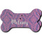 Pink, White & Purple Damask Ceramic Flat Ornament - Bone Front & Back Double Print