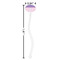 Pink, White & Purple Damask Clear Plastic 7" Stir Stick - Oval - Dimensions