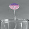 Pink, White & Purple Damask Clear Plastic 7" Stir Stick - Oval - Main