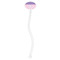 Pink, White & Purple Damask Clear Plastic 7" Stir Stick - Oval - Single Stick