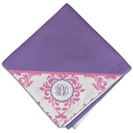 Pink, White & Purple Damask Cloth Dinner Napkin - Single w/ Monogram