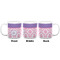 Pink, White & Purple Damask Coffee Mug - 20 oz - White APPROVAL