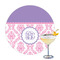 Pink, White & Purple Damask Drink Topper - Large - Single with Drink