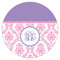 Pink, White & Purple Damask Drink Topper - Large - Single