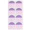 Pink, White & Purple Damask Drink Topper - Medium - Set of 12