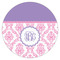 Pink, White & Purple Damask Drink Topper - Medium - Single