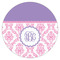 Pink, White & Purple Damask Drink Topper - XLarge - Single