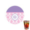 Pink, White & Purple Damask Drink Topper - XSmall - Single with Drink