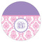 Pink, White & Purple Damask Drink Topper - XSmall - Single