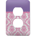 Pink, White & Purple Damask Electric Outlet Plate