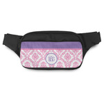 Pink, White & Purple Damask Fanny Pack - Modern Style (Personalized)