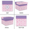 Pink, White & Purple Damask Gift Boxes with Lid - Canvas Wrapped - X-Large - Approval