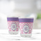 Pink, White & Purple Damask Glass Shot Glass - Standard - LIFESTYLE