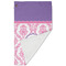 Pink, White & Purple Damask Golf Towel - Folded (Large)