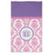 Pink, White & Purple Damask Golf Towel - Front (Large)