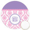 Pink, White & Purple Damask Icing Circle - Large - Front