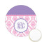 Pink, White & Purple Damask Icing Circle - Small - Front