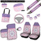 Pink, White & Purple Damask Interior Car Accessories