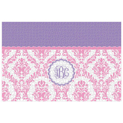 Pink, White & Purple Damask Jigsaw Puzzle - 1000-piece (Personalized)