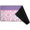 Pink, White & Purple Damask Large Gaming Mats - FRONT W/ FOLD