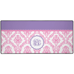 Pink, White & Purple Damask Gaming Mouse Pad (Personalized)