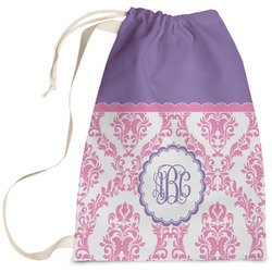 Pink, White & Purple Damask Laundry Bag (Personalized)