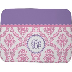 Pink, White & Purple Damask Memory Foam Bath Mat - 48"x36" (Personalized)