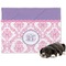 Pink, White & Purple Damask Microfleece Dog Blanket - Large