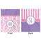 Pink, White & Purple Damask Minky Blanket - 50"x60" - Double Sided - Front & Back