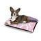 Pink, White & Purple Damask Outdoor Dog Beds - Medium - IN CONTEXT