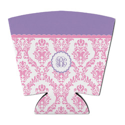 Pink, White & Purple Damask Party Cup Sleeve - with Bottom (Personalized)