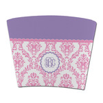 Pink, White & Purple Damask Party Cup Sleeve - without bottom (Personalized)