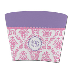 Pink, White & Purple Damask Party Cup Sleeve - without bottom (Personalized)