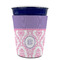 Pink, White & Purple Damask Party Cup Sleeves - without bottom - FRONT (on cup)