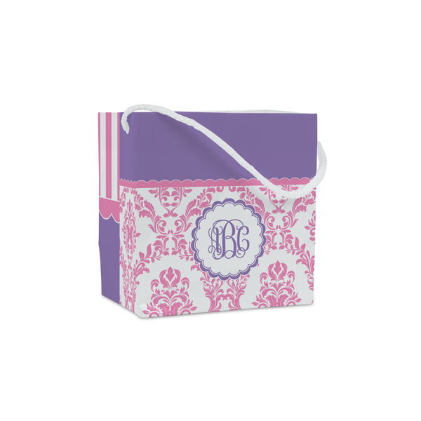 Custom Pink, White & Purple Damask Party Favor Gift Bags (Personalized)