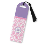 Pink, White & Purple Damask Plastic Bookmark (Personalized)