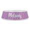 Pink, White & Purple Damask Plastic Pet Bowls - Large - FRONT