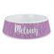 Pink, White & Purple Damask Plastic Pet Bowls - Large - MAIN