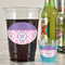 Pink, White & Purple Damask Plastic Shot Glasses - In Context