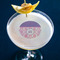 Pink, White & Purple Damask Printed Drink Topper - Small - In Context