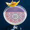 Pink, White & Purple Damask Printed Drink Topper - XLarge - In Context