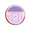 Pink, White & Purple Damask Printed Icing Circle - XSmall - On Cookie