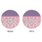 Pink, White & Purple Damask Round Linen Placemats - APPROVAL (double sided)