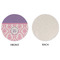 Pink, White & Purple Damask Round Linen Placemats - APPROVAL (single sided)