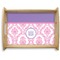 Pink, White & Purple Damask Serving Tray Wood Large - Main