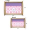 Pink, White & Purple Damask Serving Tray Wood Sizes